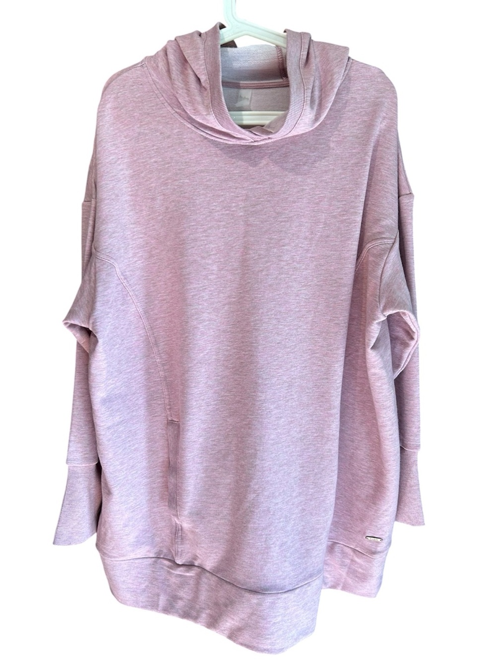 Cozy Cowl Neck Oversized Sweater Tunic - Dusty Pink